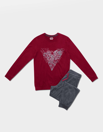 Piżama męska Henderson Blend bordo